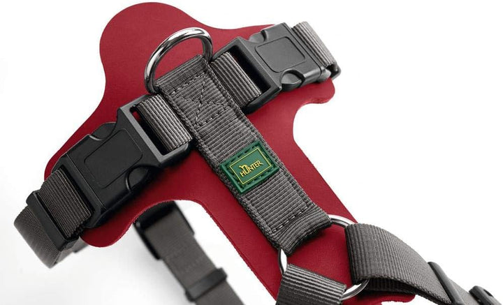 HUNTER AALBORG MIXED Hundegeschirr, XS-S, rot/grau rot/grau 38 - 51 cm, rot/grau 38 - 51 cm