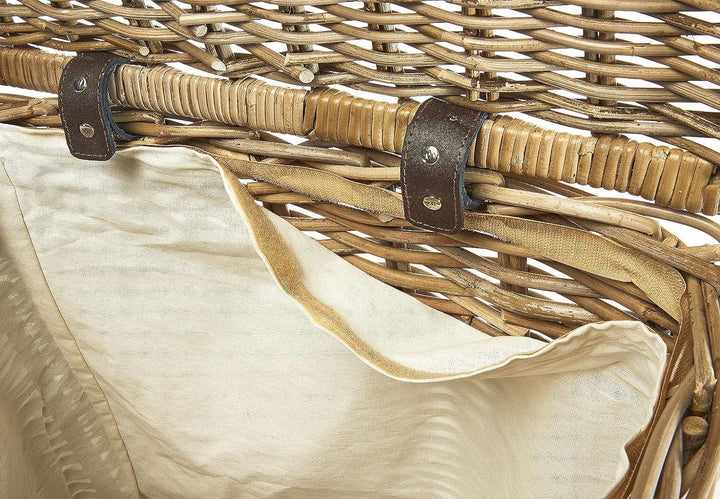 Kobolo Wäschebehälter Wäschetonne Wäschesammler - Rattan - grau - 51x32x55 cm
