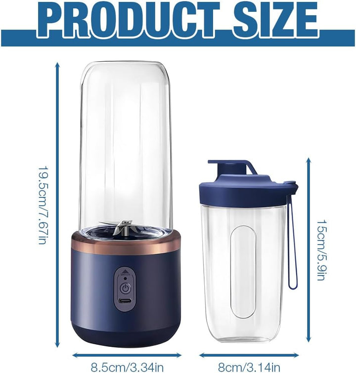 Tragbarer Mixer, 400ml Smoothie Maker, Portable Blender mit Ersatzbecher, Smoothie Blender mit 6-Kli
