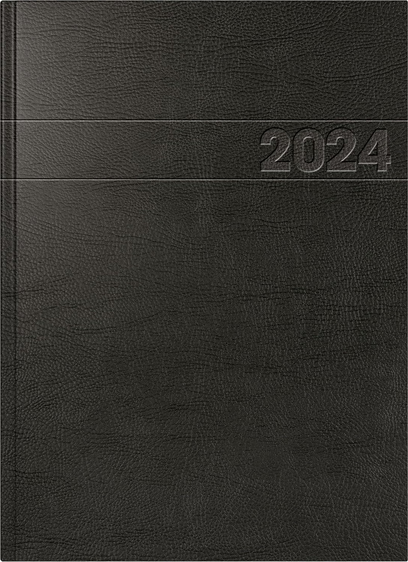 BRUNNEN Tageskalender Modell 787 2024 1 Seite = 1 Tag A4 schwarz