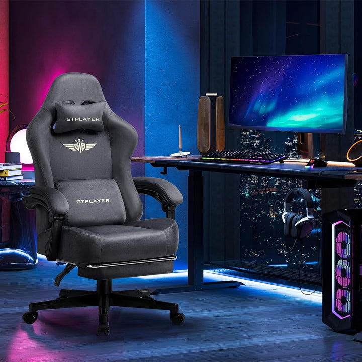 GTPLAYER Gaming Stuhl, Atmungsaktiver Bürostuhl, bürostuhl ergonomisch, Hochwertiger - Stoff, Ergono