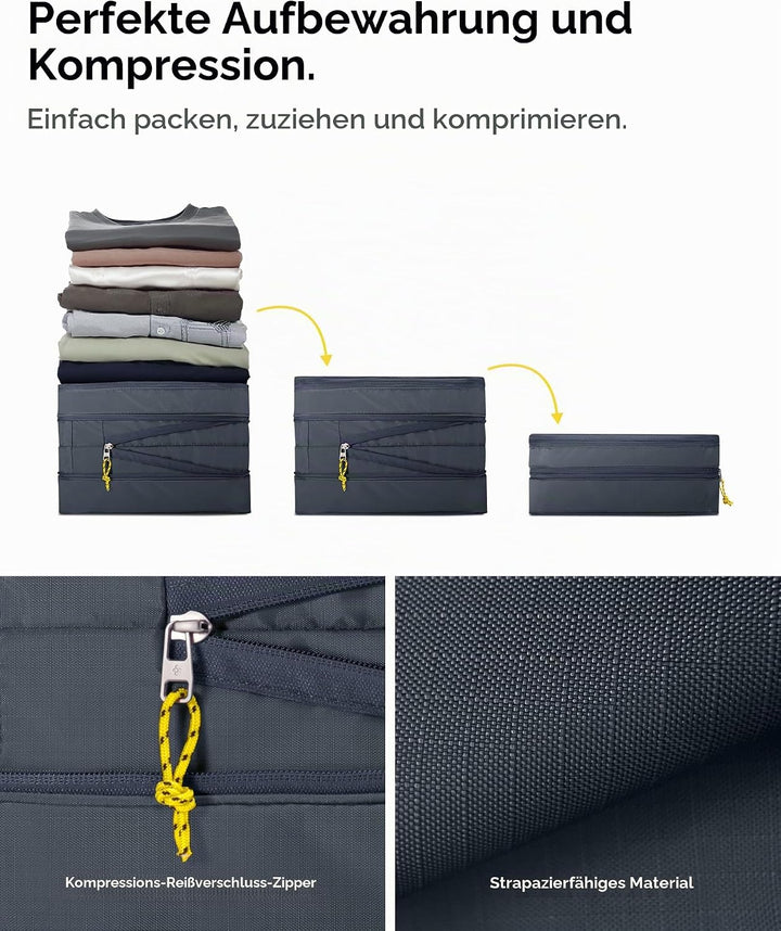 Spigen Life Packing Cube Packwürfel Koffer Organizer Set Packtaschen mit Kompression und Reissversch