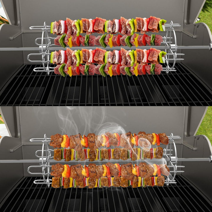 Onlyfire Edelstahl Grillrondell Schaschlik-Set für Drehspiess und Rotisserie, Universal Spiess-Ronde
