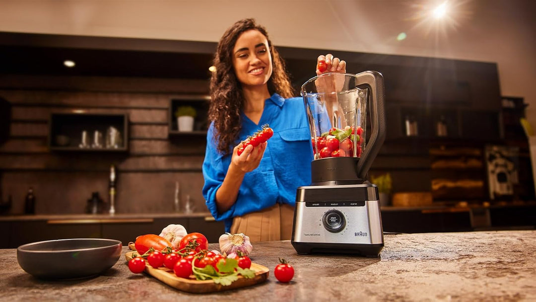 Braun Standmixer PowerBlend 7 JB7550BK, Mixer mit dreieckigem Glasbehälter, 10 Geschwindigkeiten + P
