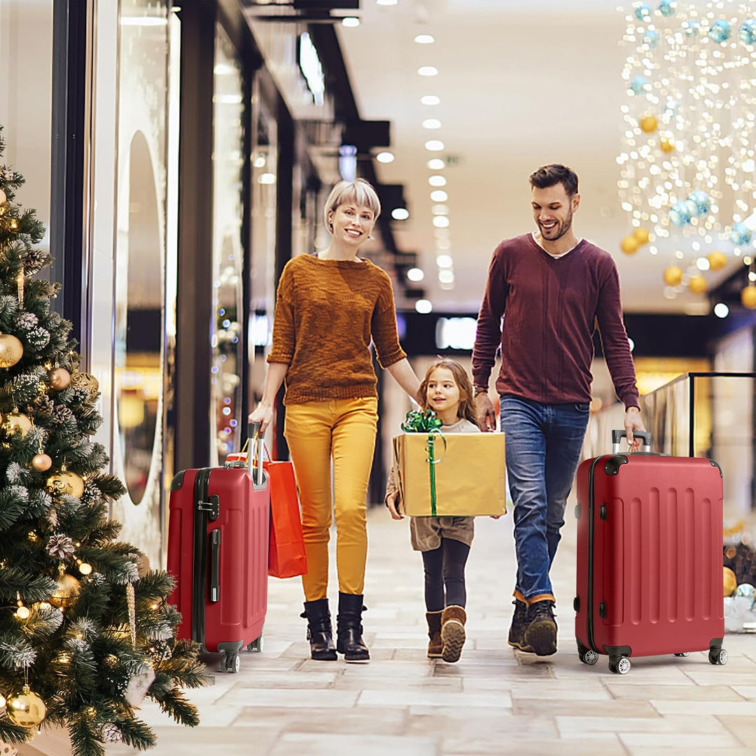LEADZM Kofferset 3 teilig, Reisekoffer Set mit Eckenschutz, Koffer Set Hartschalen-Trolley aus ABS m