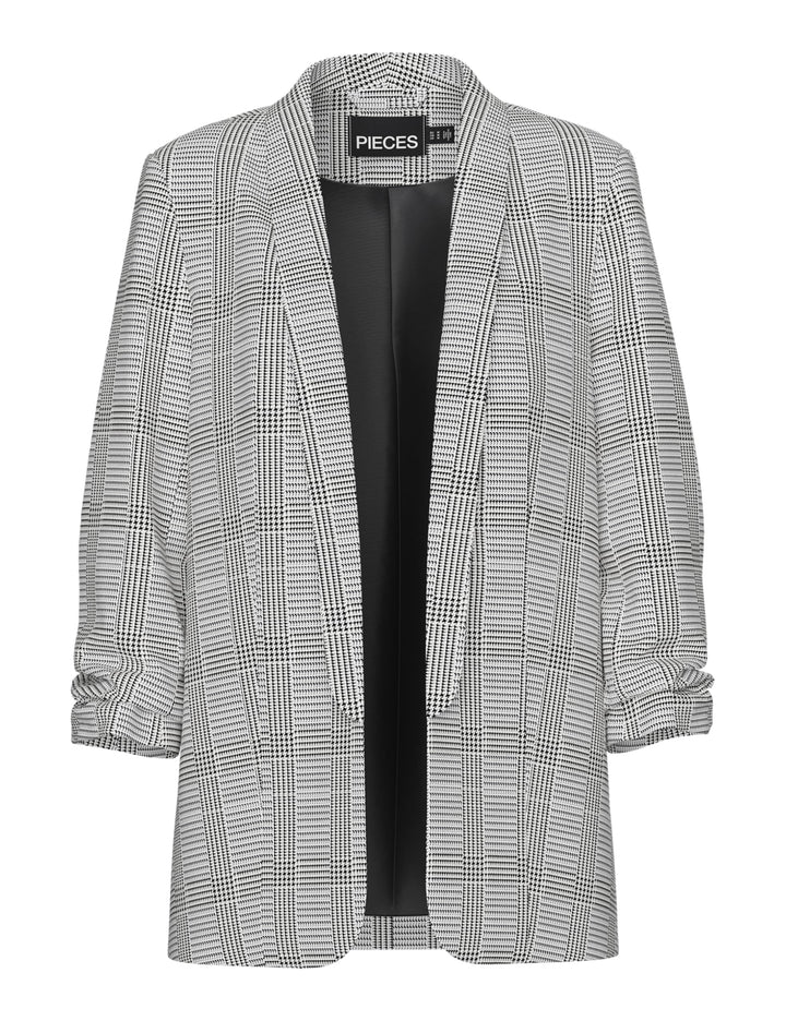 PIECES Damen Pcbosella 3/4 Printed Blazer Noos Blazer (1er Pack) XXL Schwarz, XXL Schwarz