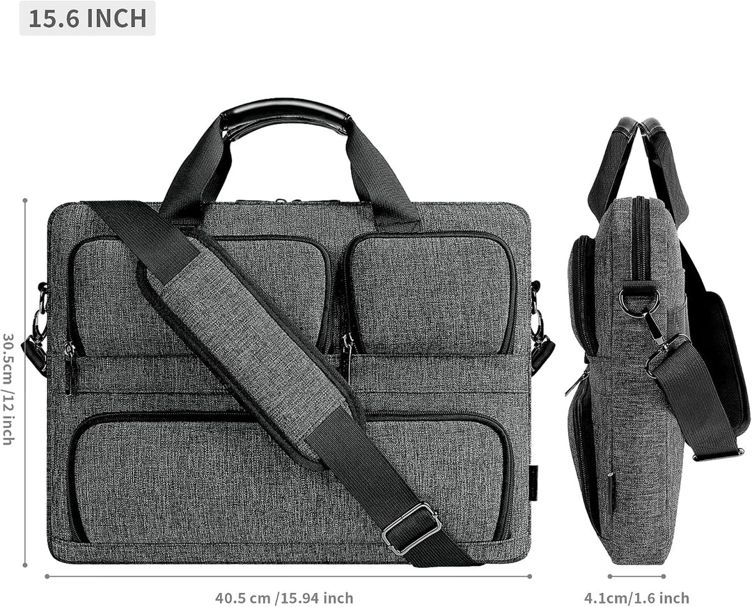 DOMISO 15-15.6 Zoll Laptoptasche Wasserdicht, Business Aktentasche mit Schulterriemen, Tragbare Comp