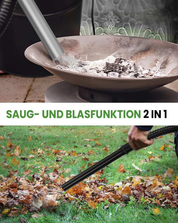 Aschesauger, 5,2 Gallonen, mit 1200 W Saugleistung, Fahrgestell, Aschesauger für Pelletöfen, Kamine,