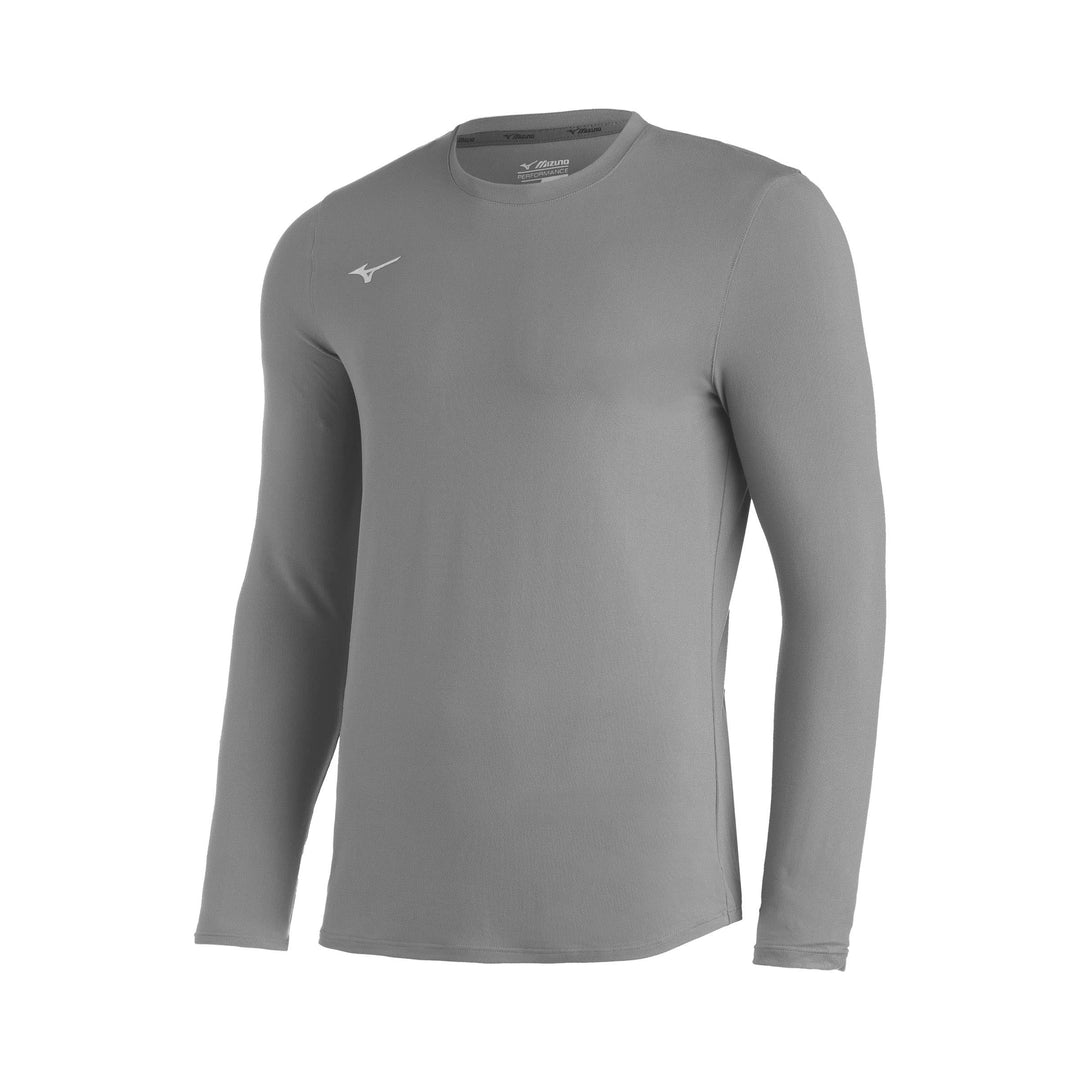Mizuno Youth Comp Diamant Long Sleeve Crew, Grau, Large