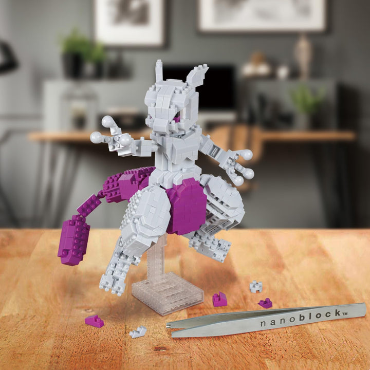 Bandai - Nanoblock - Pokémon Figur Mewtwo - Mini-Figur Bausteinen - Konstruktionsspielzeug Mini-Baus