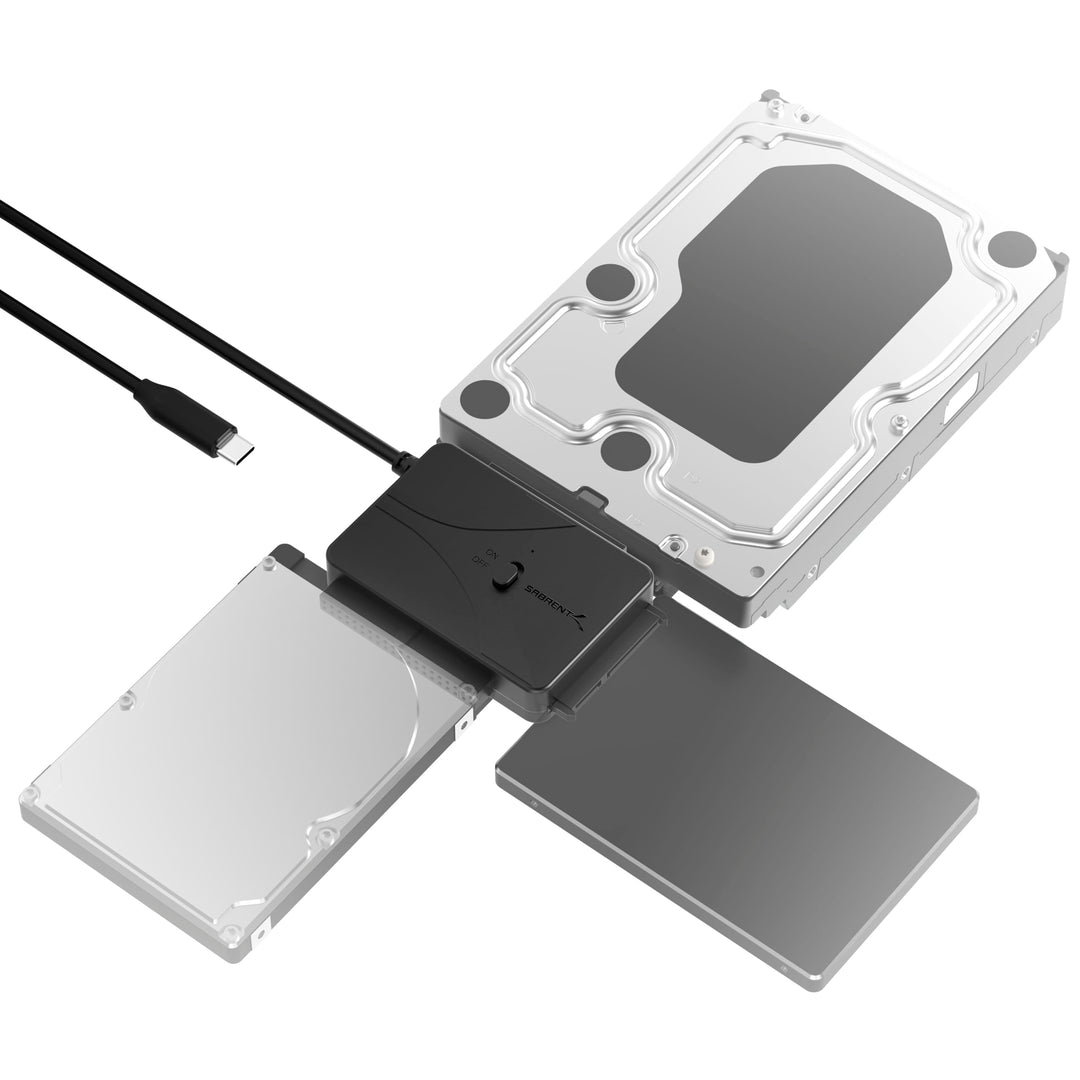 SABRENT USB Typ C zu SSD SATA IDE 2,5 / 3,5 / 5,25 Zoll Festplattenkonverter (USB-DS12) USB auf SSD