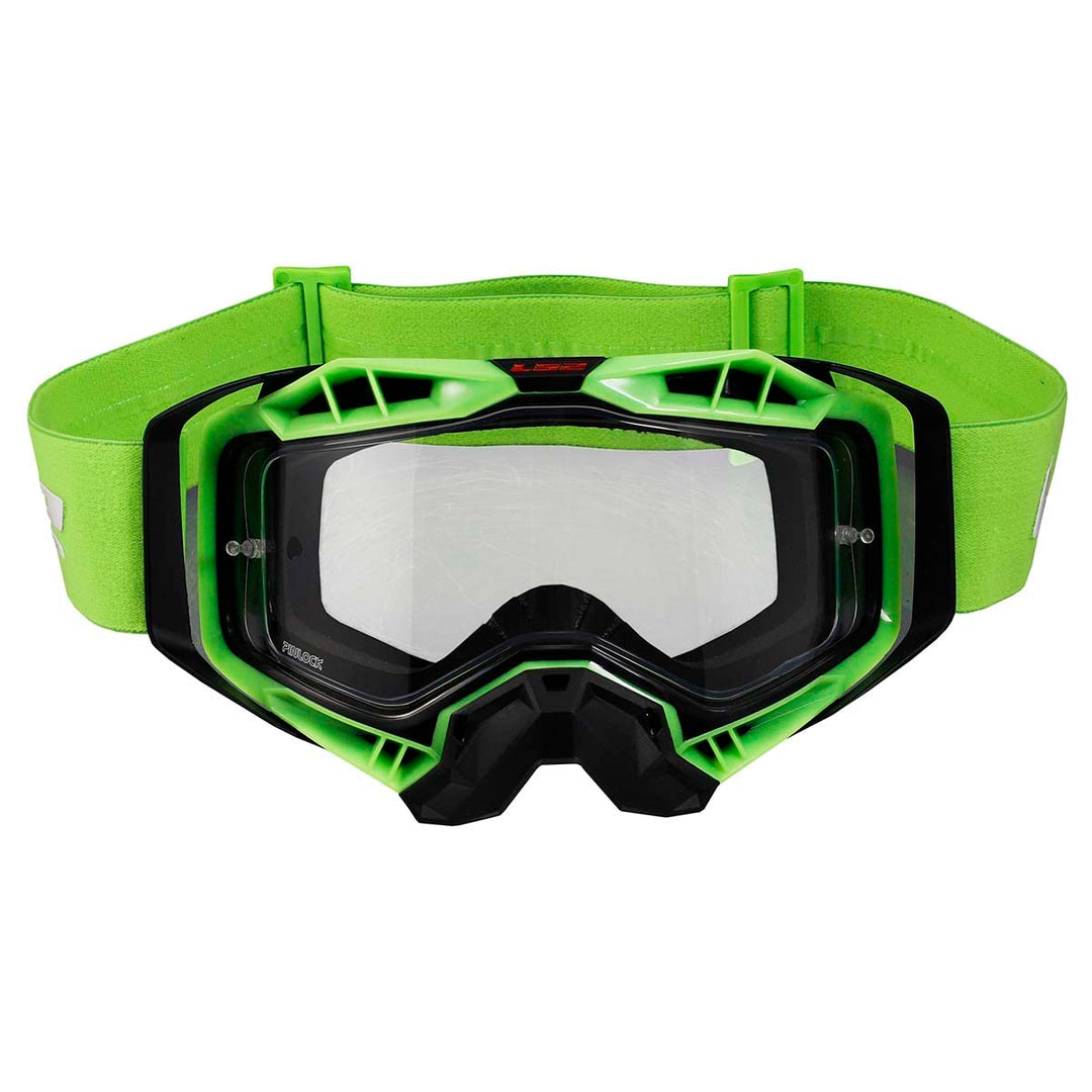 LS2, Motorradbrille AURA (Transparentes Visier) black green U Black green, U Black green