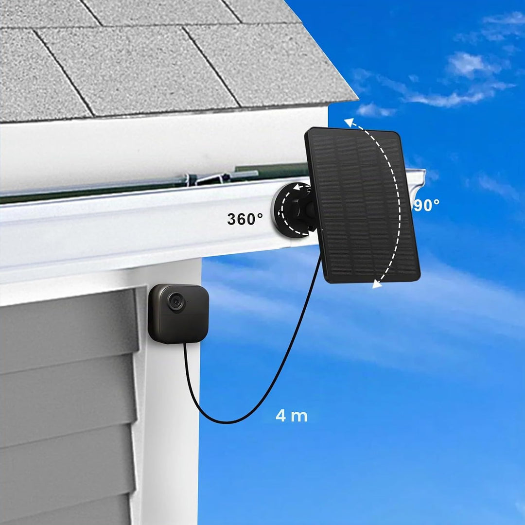 4W Solarpanel für Blink Outdoor Kamera (4th Gen), Solar Ladegerät mit Gummistecker, IP65 Wasserdicht