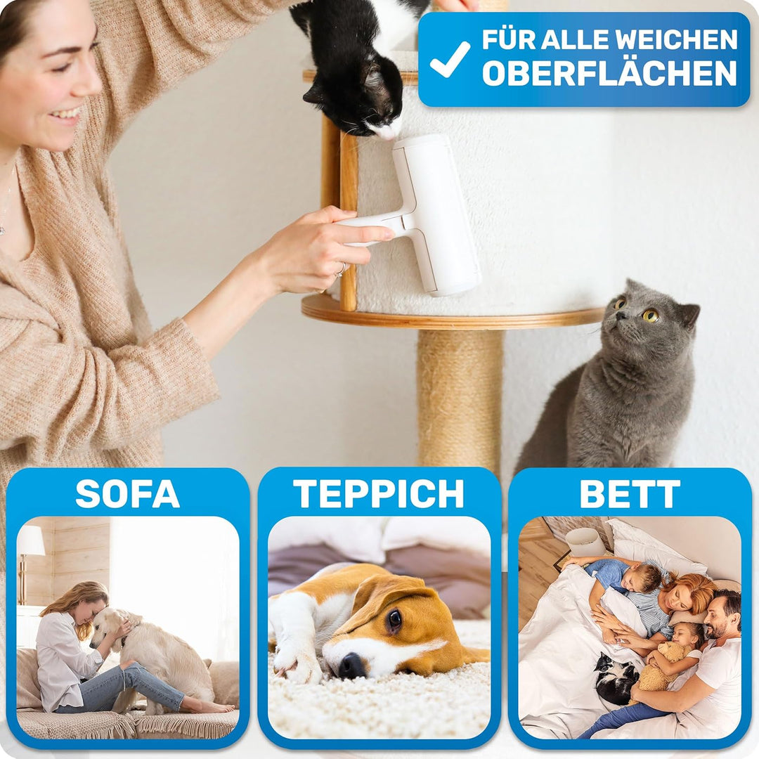 BluePet Tierhaarentferner wiederverwendbar mit Mini Fusselrolle | Fusselentferner für Kleidung, Sofa