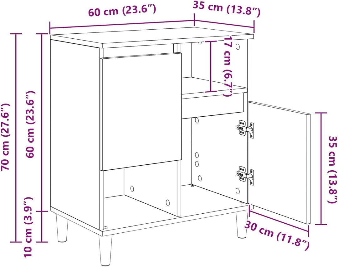 vidaXL Sideboard – modernes Aufbewahrungsschrank für Dein Wohnzimmer, rechteckig und funktional aus