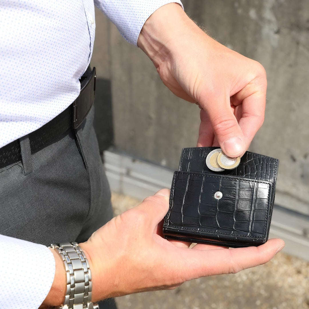 Solo Pelle Kartenetui | Kreditkartenetui | Leder Geldbörse Slim Wallet Portmonee | Geldbeutel mit RF