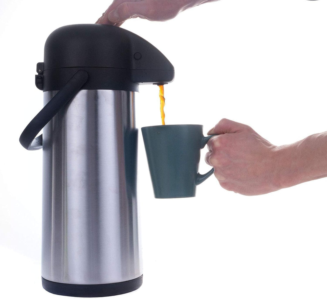 Thermoskanne 3 Liter Pumpkanne Kaffee Teekanne Warmhalte Airpot Isolierkanne Doppelwandig Getränkesp
