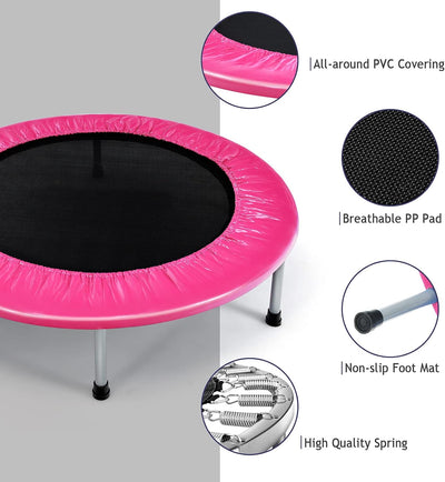 RELAX4LIFE φ 97 cm Mini-Trampolin, Fitness-Trampolin Faltbar, Kindertrampolin mit rutschfesten Füsse