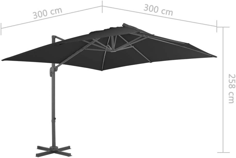 Tidyard Ampelschirm Sonnenschirm mit Aluminium-Mast Gartenschirm | Balkonschirm Terrassenschirm | So