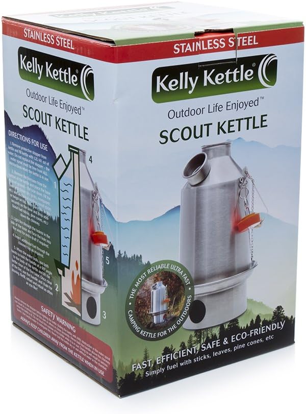 Edelstahl 'Scout" Kelly Kessel ® (1.2 liter) Outdoor Kocher - Volles Set