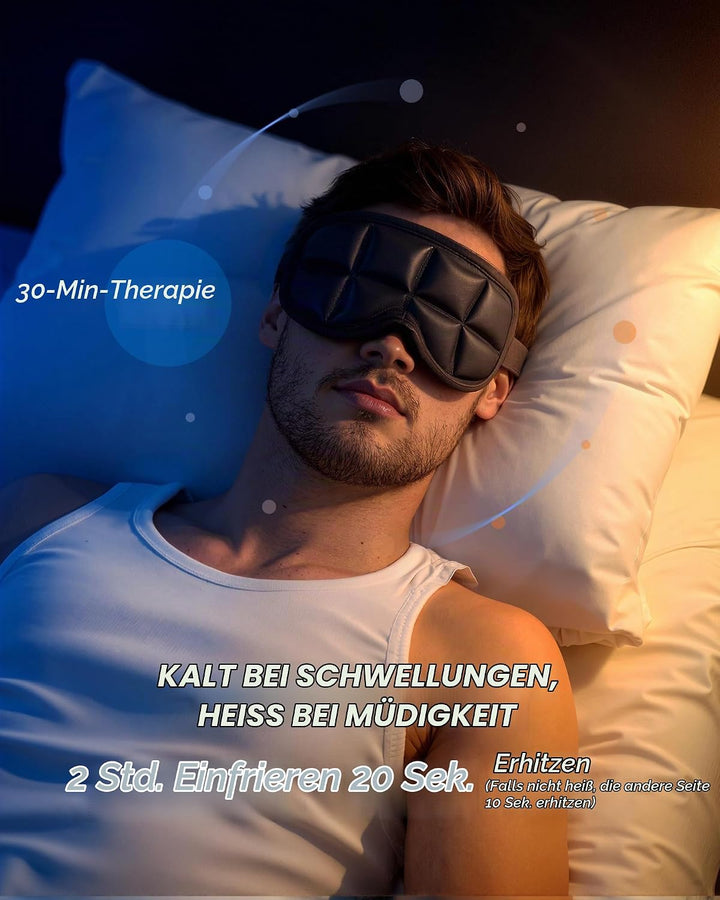Tolaccea 3D Augenmaske mit Gel-Kühlpads für Damen &amp; Herren – Schlafaugenmaske mit Heiss-/Kalt-Therap