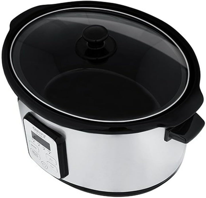 Camry Langsamkocher mit 4,7 l Fassungsvermögen, Keramiktopf, Deckel aus gehärtetem Glas, Warmhaltefu