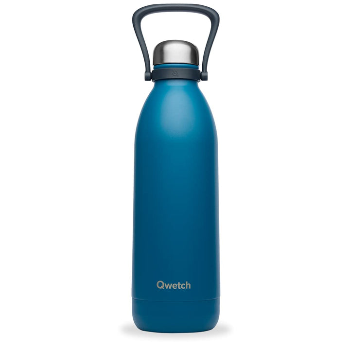 QWETCH - Isothermische Flasche - Titan Matt blau 1,5L - 48h kalt & 16h heiss - BPA frei, wasserdicht