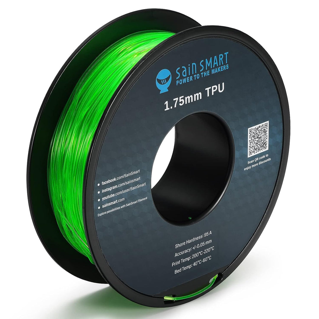 SainSmart TPU 3D-Drucker Filament, 1,75 mm, 0,8 kg, Grün, grün