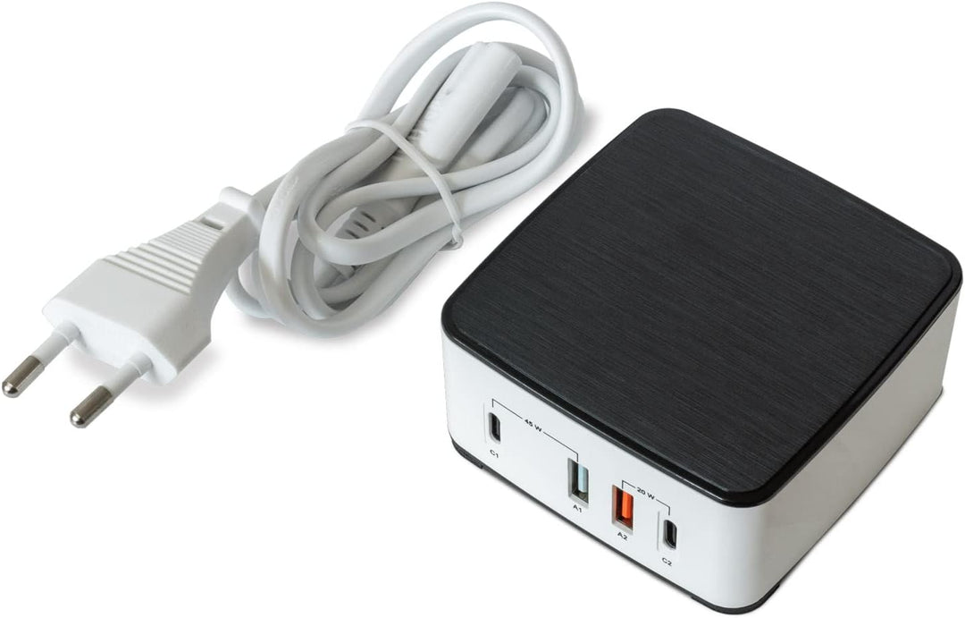 FeinTech NLG00165 USB C Ladegerät Mehrfach 4 Port 65W (45W + 20W) USB Netzteil mit 2X USB-C PD und 2