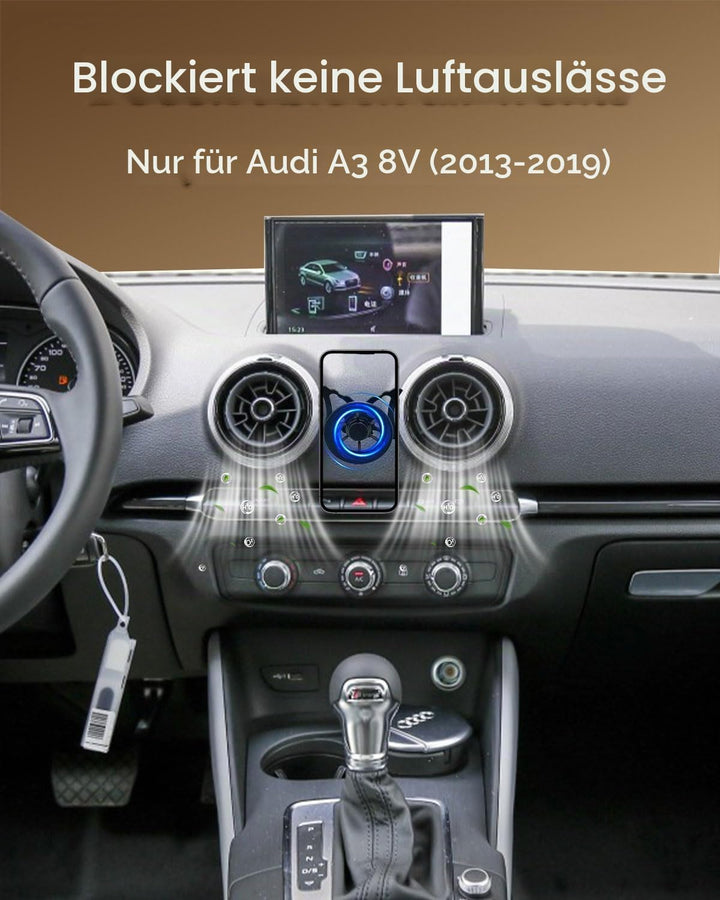 Magnet Handyhalterung kompatibel mit Audi A3 8V 2013-2019, für Magsafe, 360 Grad KFZ Lüftungsschlitz