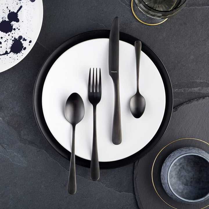 AMEFA AUSTIN Besteck Set 4 Personen (schwarz) | 16-teilig | Besteck Set schwarz aus rostfreiem Edels