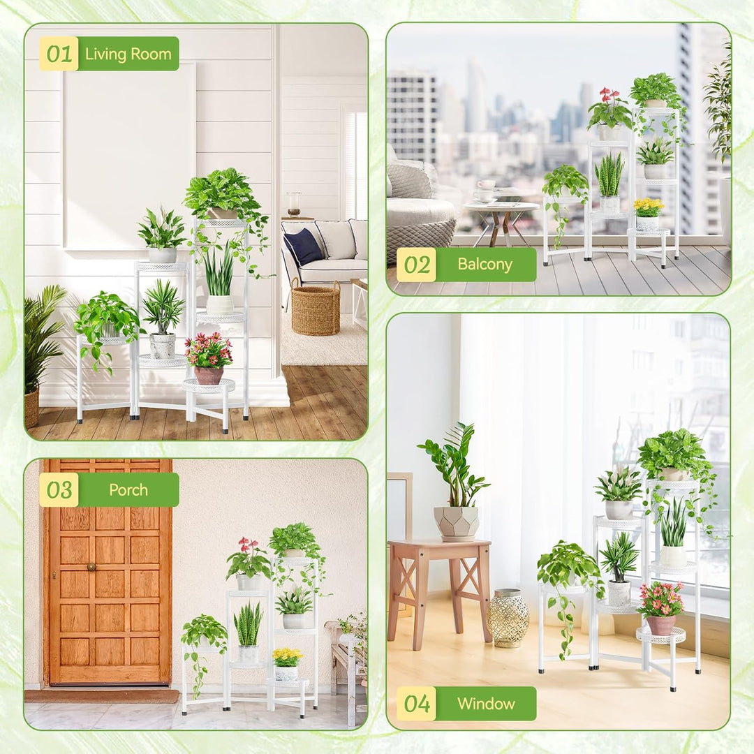 iDavosic.ly Pflanzenständer Metall mit 6 Etagen, Blumenständer Pflanzenregal Blumenregal Indoor Outd