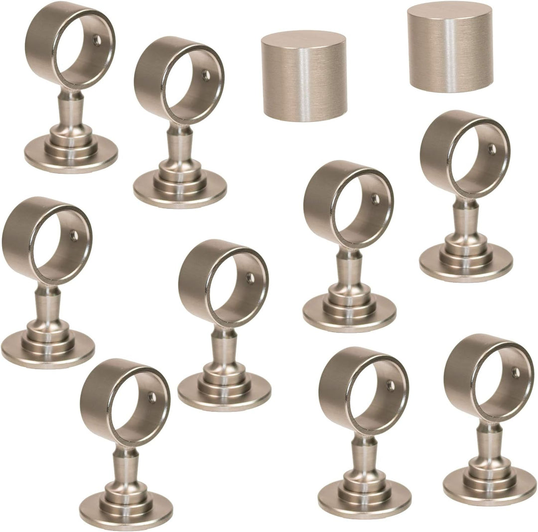 Handlaufseil Set 30mm - bestehend aus 2 Endkappen 9 Seilträger vernickelt und 9m "Nature Touch" Hand
