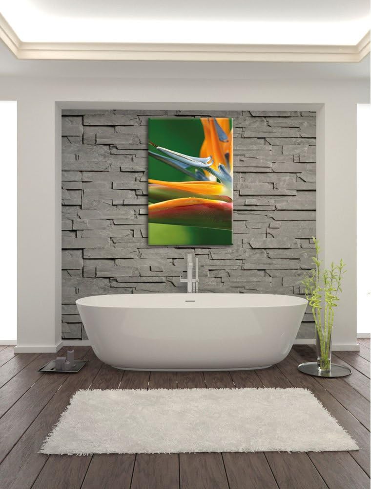 Tropische Blume, Format: 100x70 auf Leinwand, XXL riesige Bilder fertig gerahmt mit Keilrahmen, Kuns