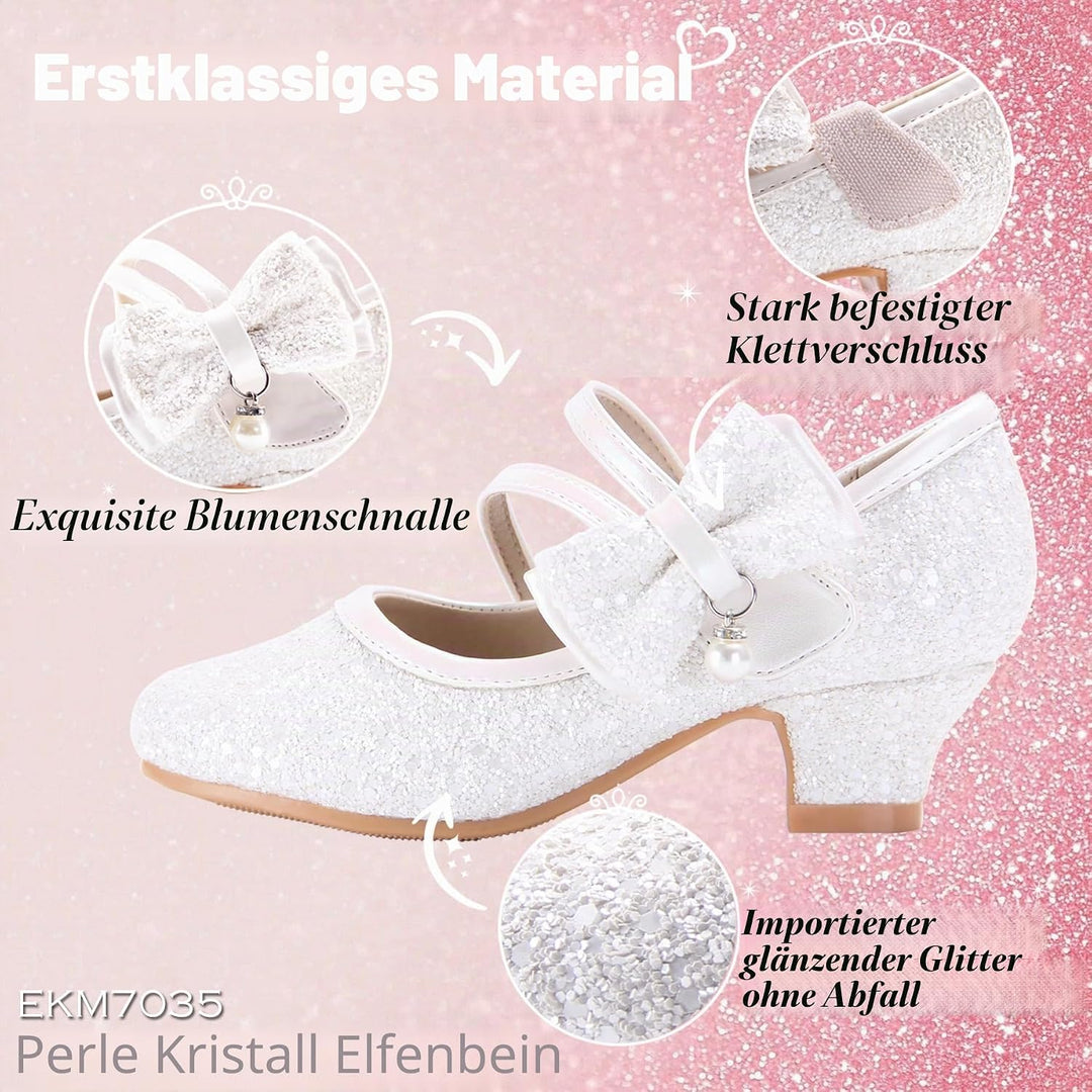 EIGHT KM EKM7018 Mädchen High Heel Kleid Schuhe Mary Jane Prinzessin Hochzeit Pumps Schuhe Glänzend