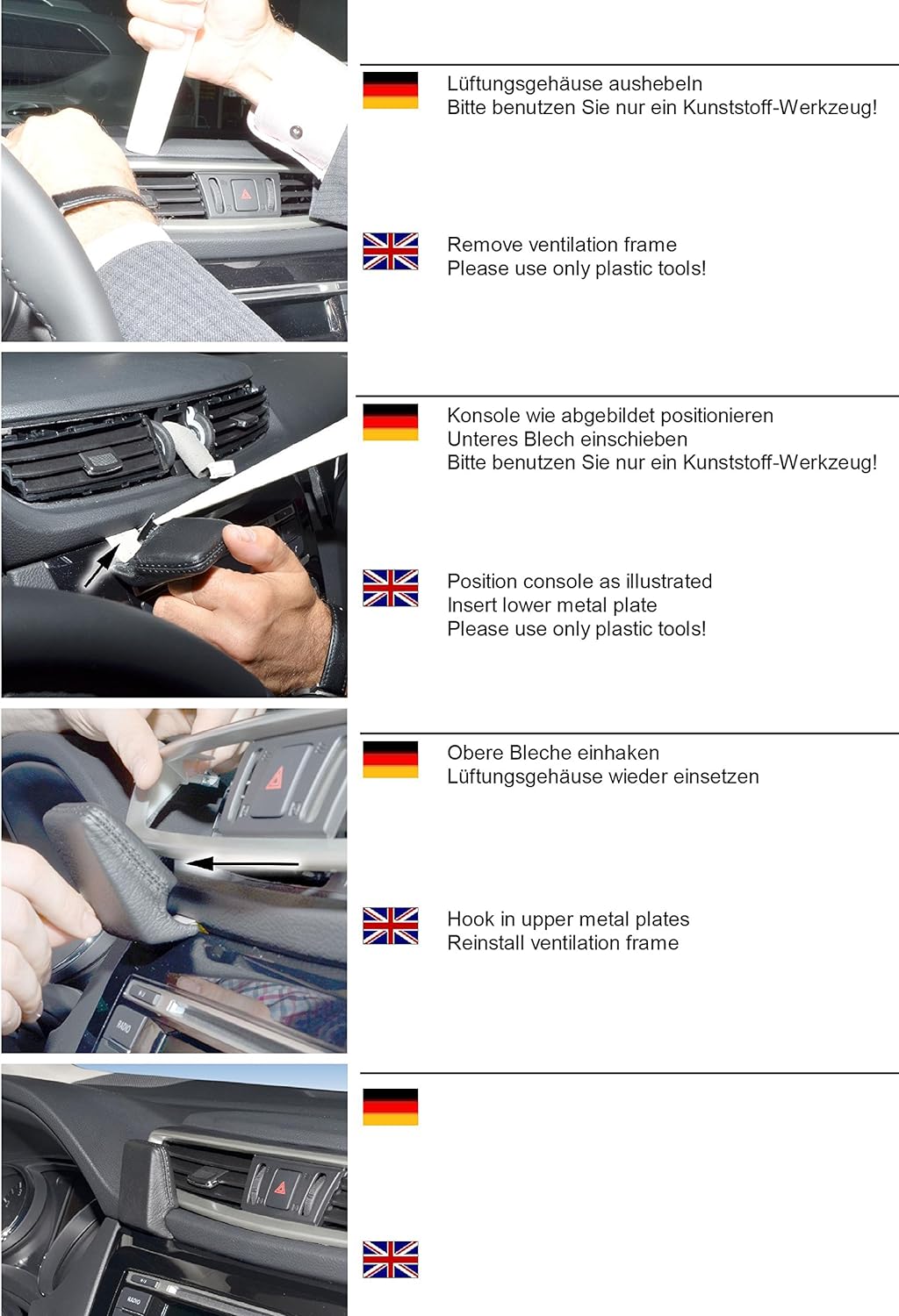 KUDA 5515 Halterung Kunstleder schwarz für Nissan Qashqai (J11) ab 11/2013 / X-Trail, 5515