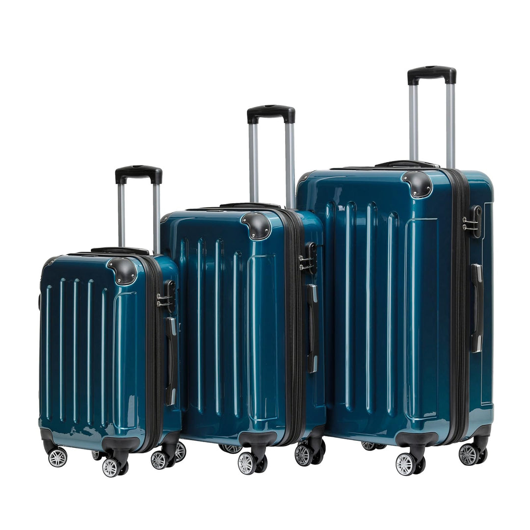 BEIBYE Zwillingsrollen 2048 Hartschale Trolley Koffer Reisekoffer in M-L-XL-Set in 17 Farben (Pale G