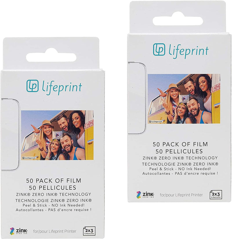 Lifeprint Premium Zink Instant Print Fotopapier, 2 x 3, kompatibel mit Lifeprint 2 x 3 Druckern (100