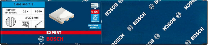Bosch Professional 25x Expert M480 Schleifnetz (für Hartholz, Farbe auf Holz, Ø 225 mm, Körnung 240,