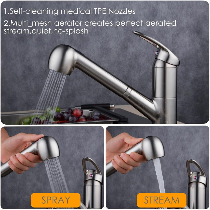 Beelee F103-SP Brausekopf G1/2 gerades Gewinde, 2 Strahlarten Geschirrbrause Ersatzhandbrause für Kü