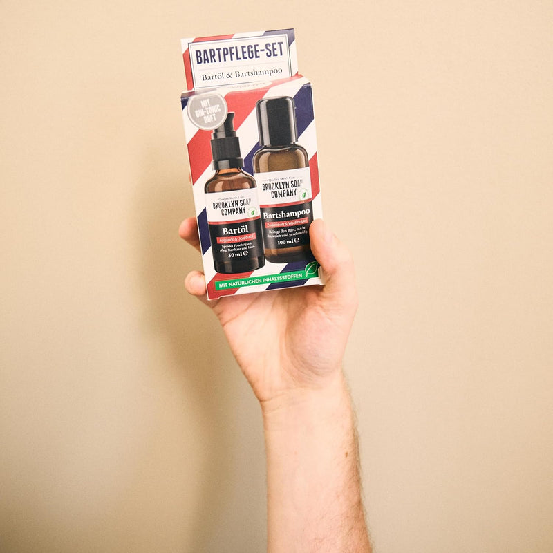 Brooklyn Soap Company Bartpflege Set - Das Vorteilsset für Männer · Bartshampoo & Bartöl mit Gin Ton