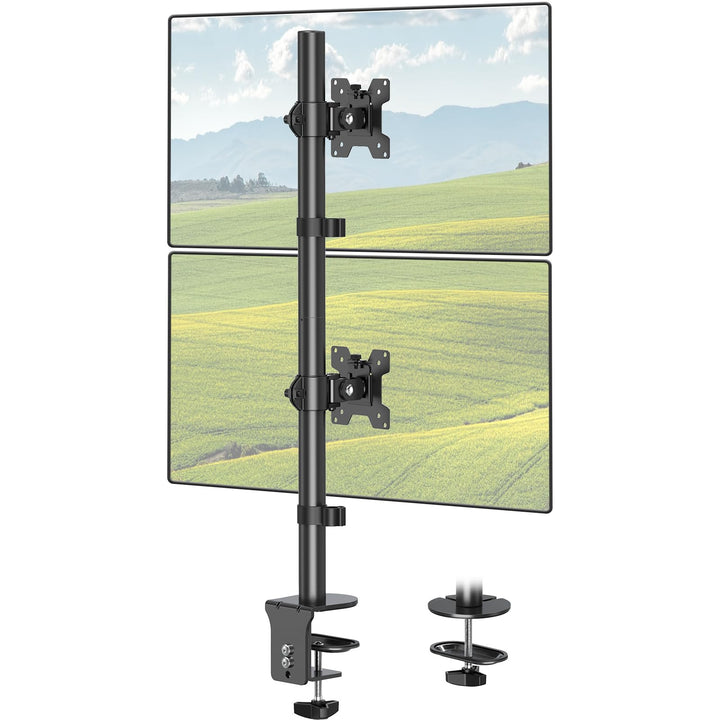 ELIVED Vertical Monitor Halterung 2 Monitore, 80cm Stange für 13-32 Zoll Monitore bis zu 8kg, Dualer
