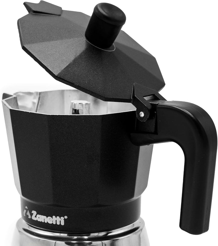 Zanetti, Star Espressokocher, Induktion, 6 Tassen, Espresso mit Kessel aus Edelstahl und Ergonymen G