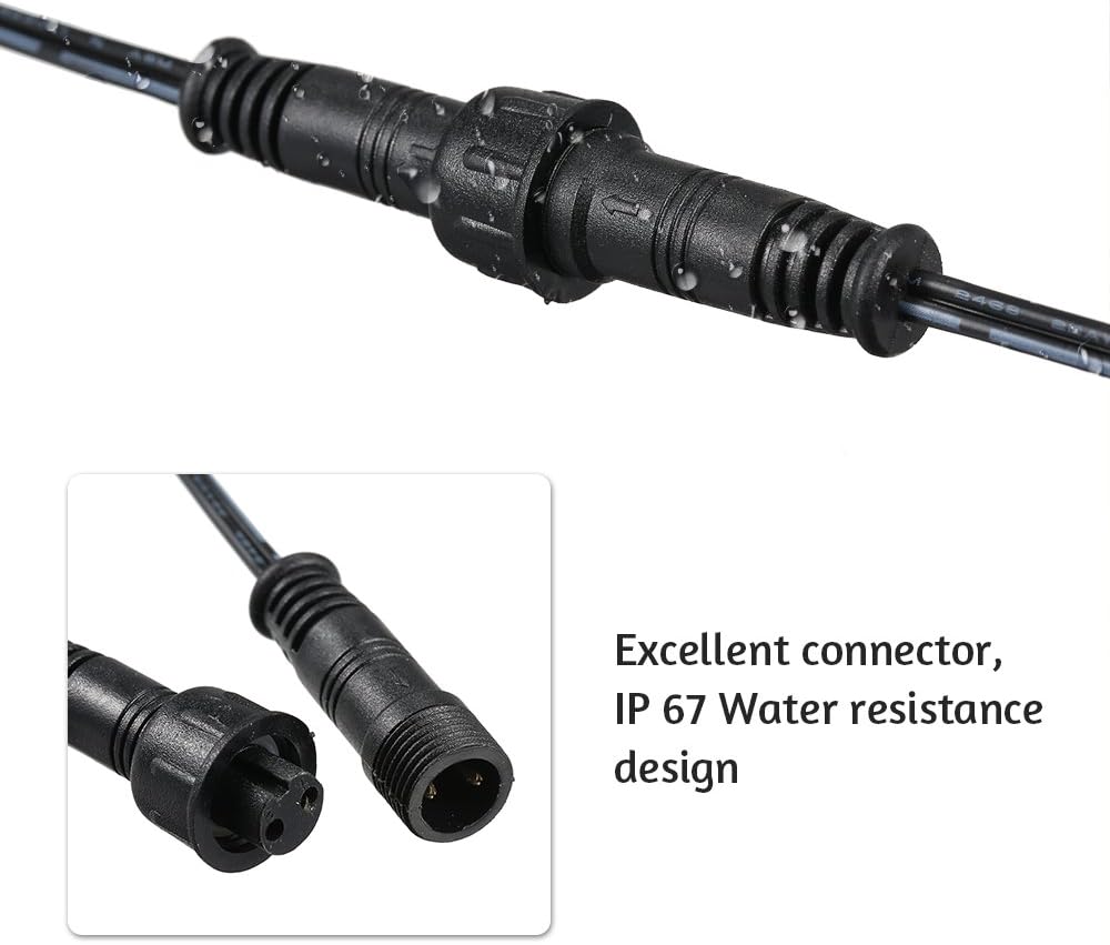 Verlängerungskabel 1M/2 Pin für Deckenspots,Einbauleuchten,Einbaustrahler Tomshine IP67 Wasserdicht(