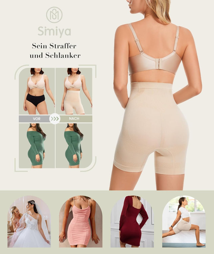 SIMIYA Bauchweg Unterhose Damen Hohe Taille Bauch Weg Shapewear Miederhose mit Bein Shaping Unterhos
