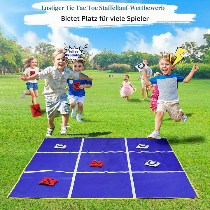2-in-1 Outdoor Riesen Tic Tac Toe &amp; Beanbag-Wurfspiel für Kinder und Erwachsene, 1,4 m (4,5 Fuss) gr