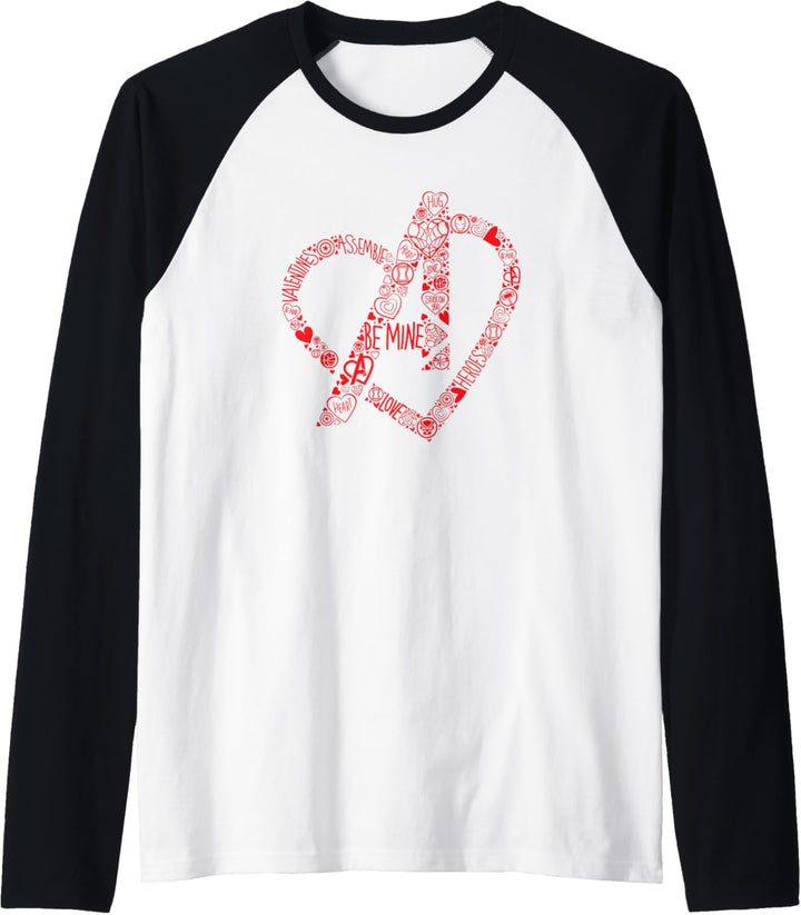Marvel Avengers Valentine's Day Heart Raglan