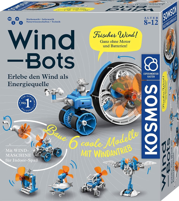 KOSMOS 621056 Wind Bots, Experimentieren mit erneuerbaren Energien für Kinder ab 8 Jahren, Bausatz f