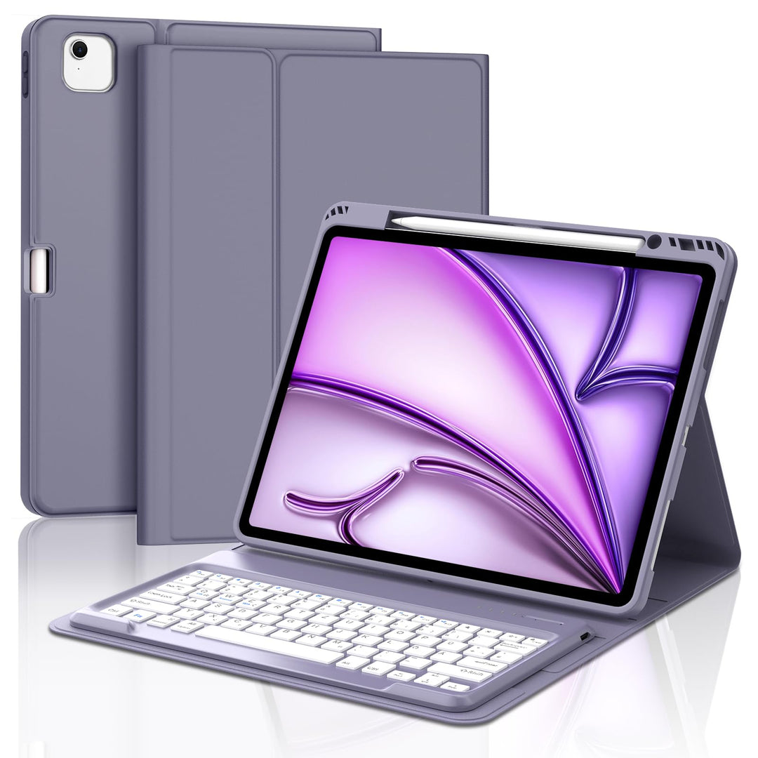 IVEOPPE Tastatur für iPad Air 13" M3 2025, Hülle mit Tastatur für iPad air 13 Zoll M3/M2, Bluetooth
