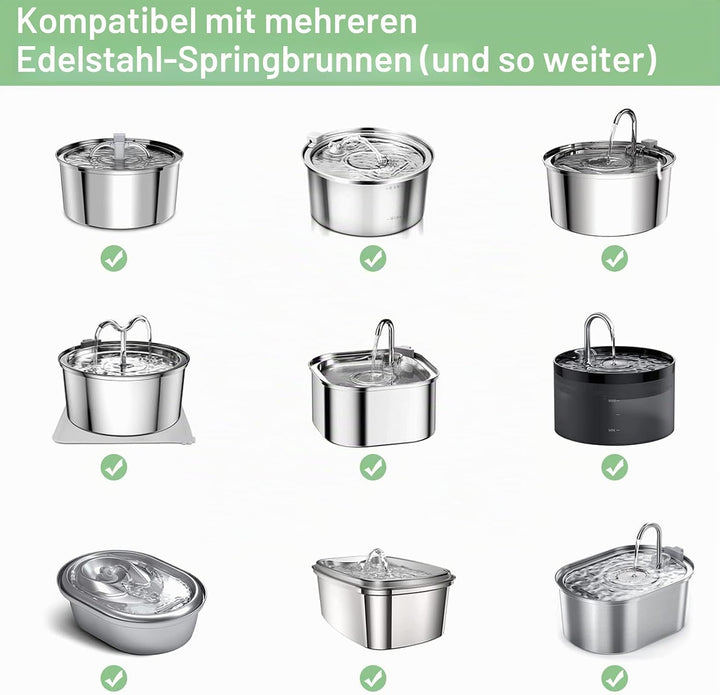16+16 Stück Filter Katzenbrunnen,Filter Trinkbrunnen Katzen Ersatzfilter für 108oz/3.2L und 67oz/2L